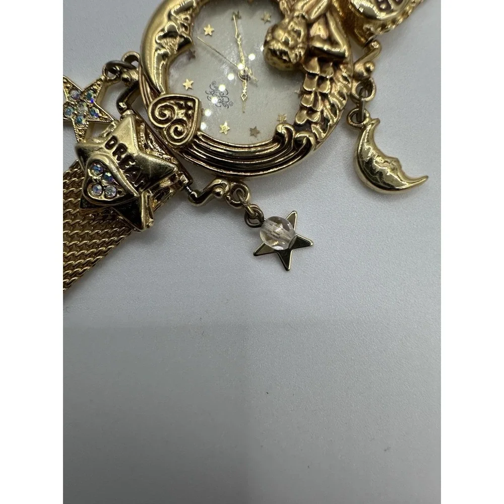 Kirk’s Folly “Angel Time” Celestial Fairy Wristwatch Gold Tone 1994 Anniversary